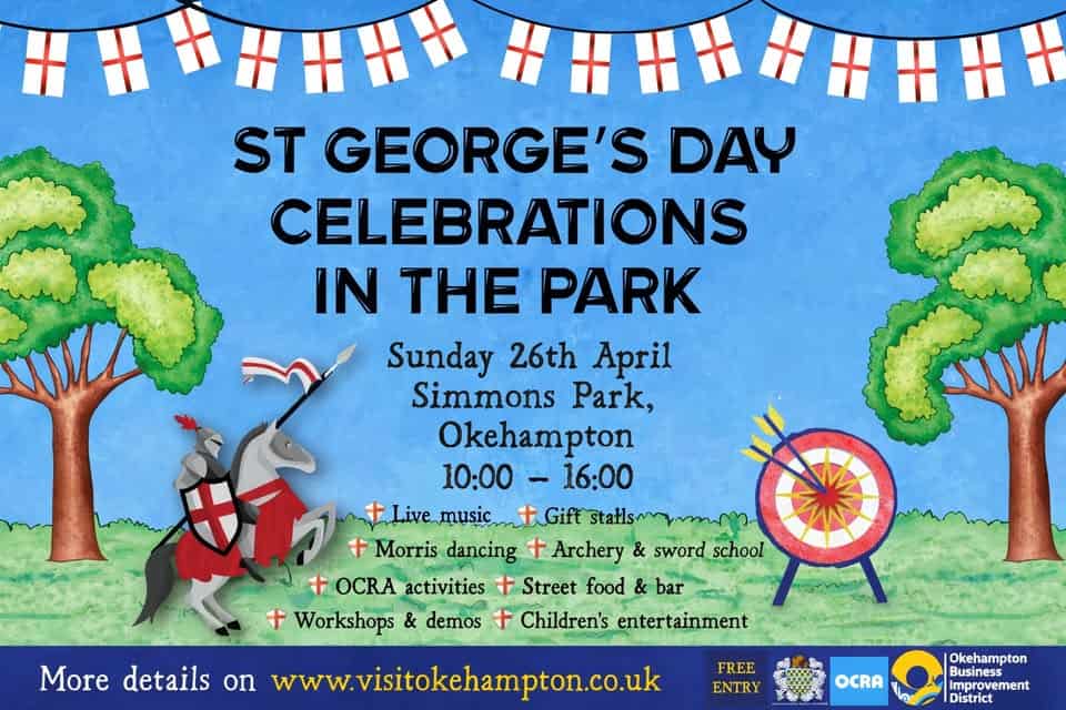 Celebrate St George's Day with a fantastic community celebration in Simmons Park, Okehampton