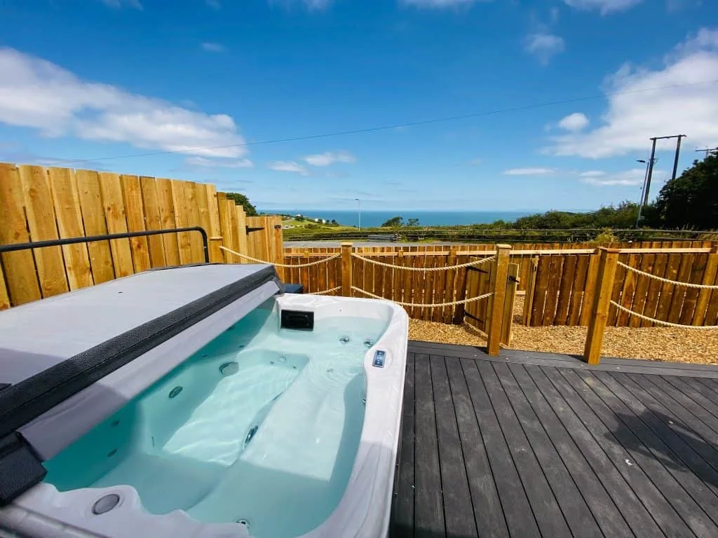 Hot tub with a sea view