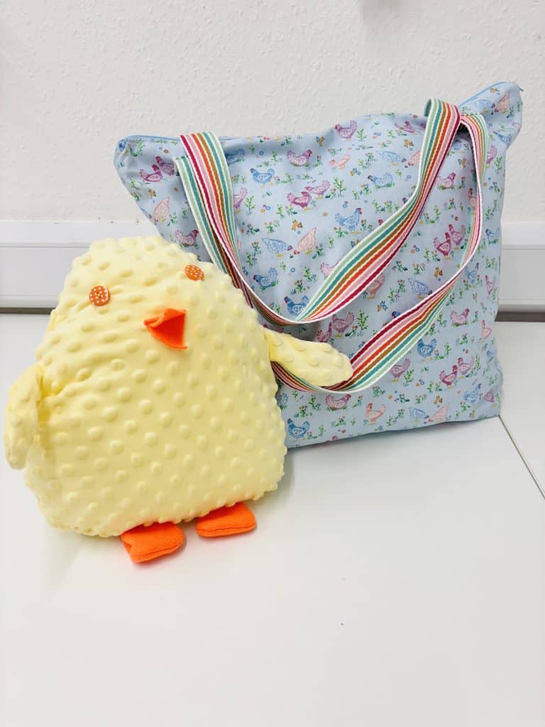 Chick cushion and spring colours bag