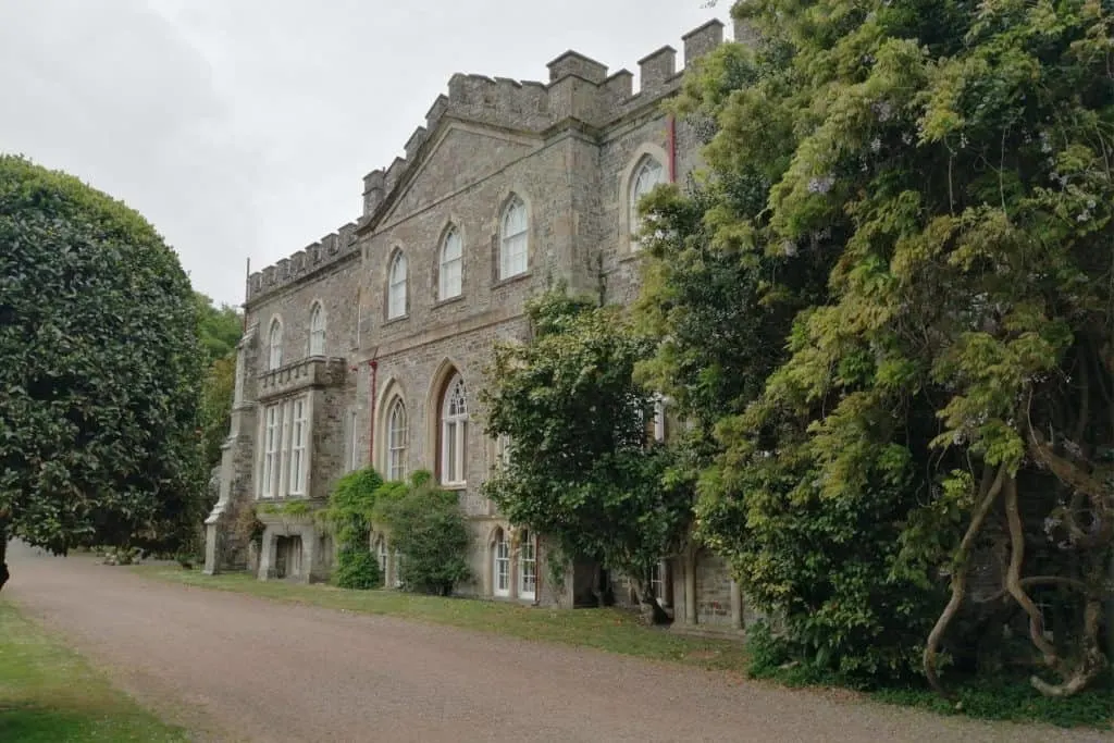 The front of Hartland Abbey - the Devon setting for Malory Towers