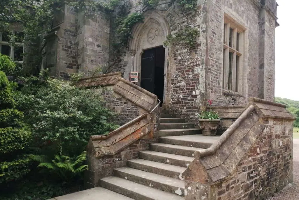 Stone steps up into Hartland Abbey