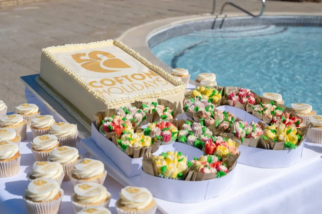 Birthday cake in the shape of the number 50