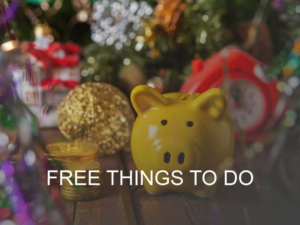 Free and cheap Christmas events guide button. Click here to find out what's on