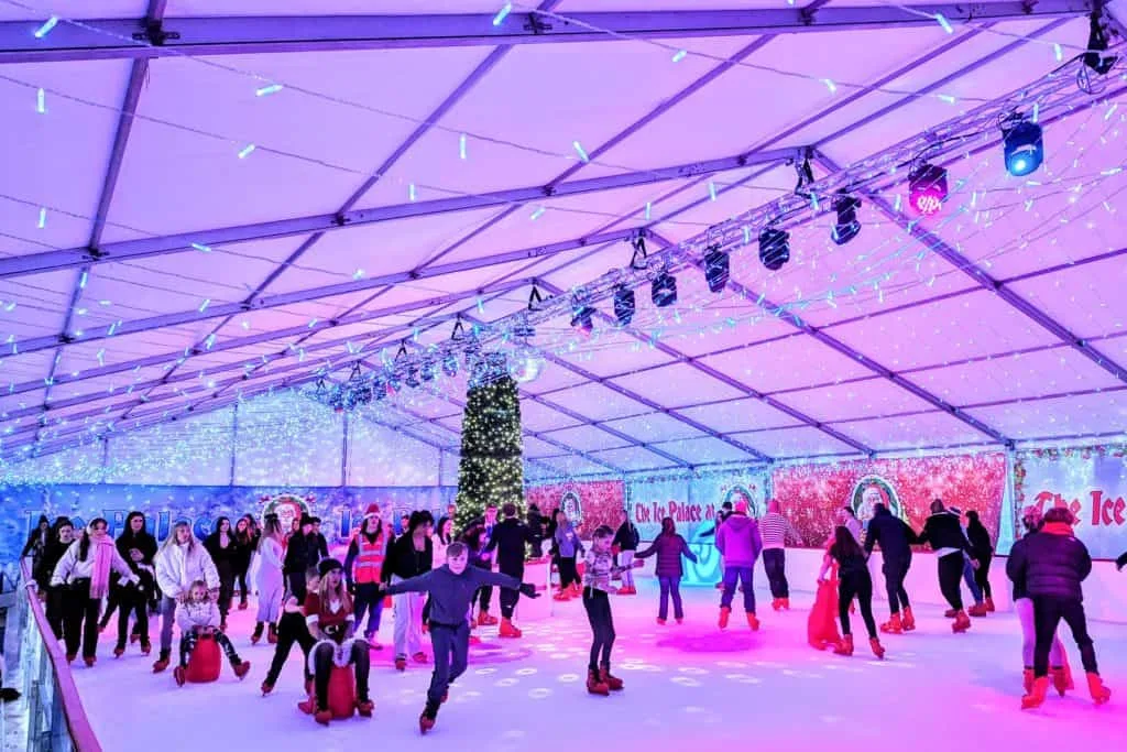 The undercover ice rink at Plymouth's winter wonderland