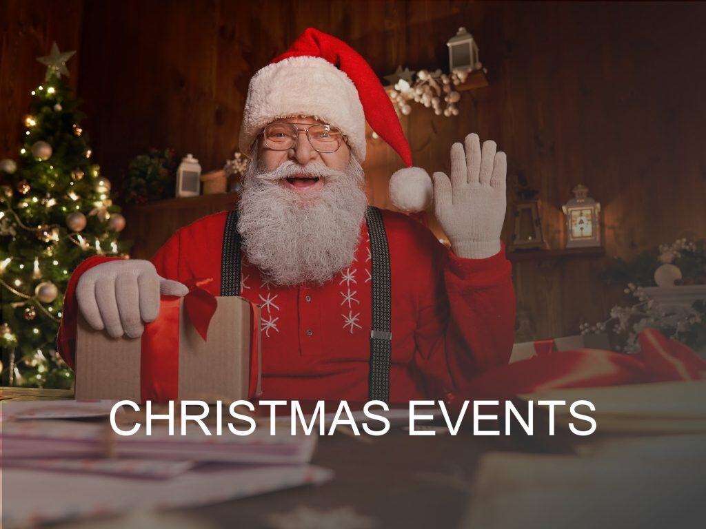 Christmas events guide button. Click here to find out what's on