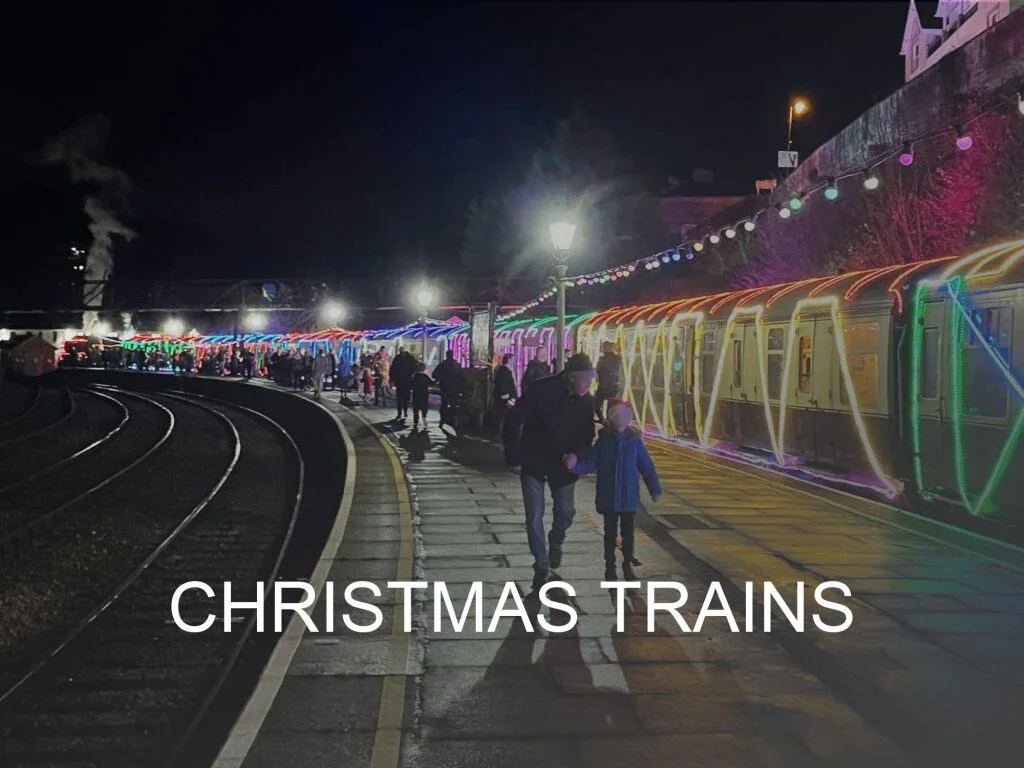 Christmas train events guide button. Click here to find out what's on