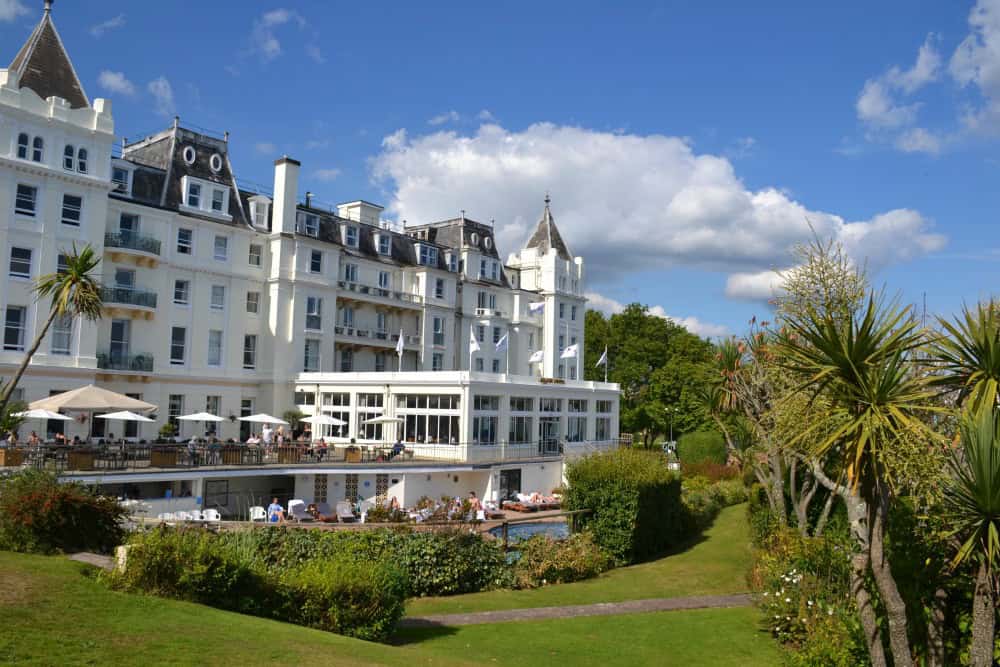 The white facade of The Grand Hotel in Torquay
