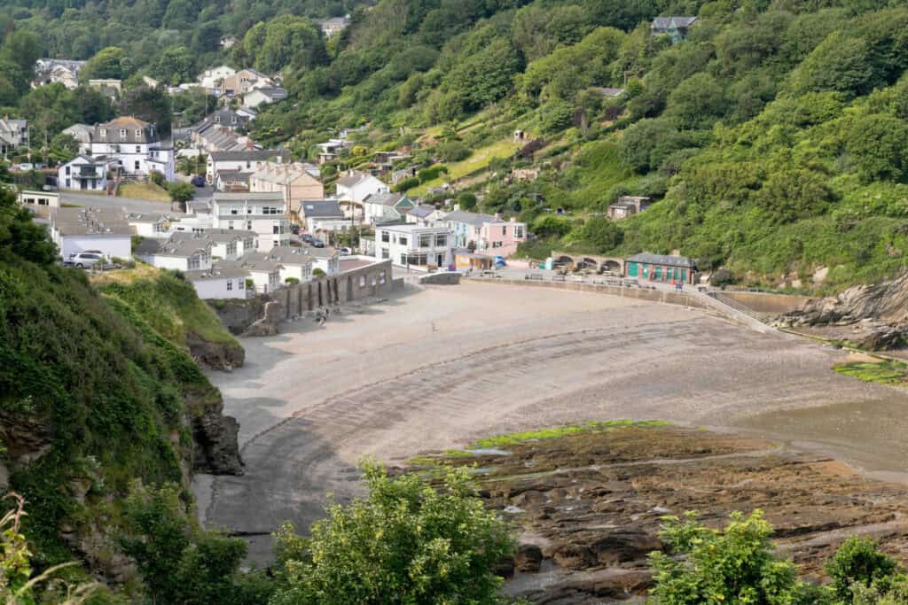The shingle beach at Hele Bay in North Devon