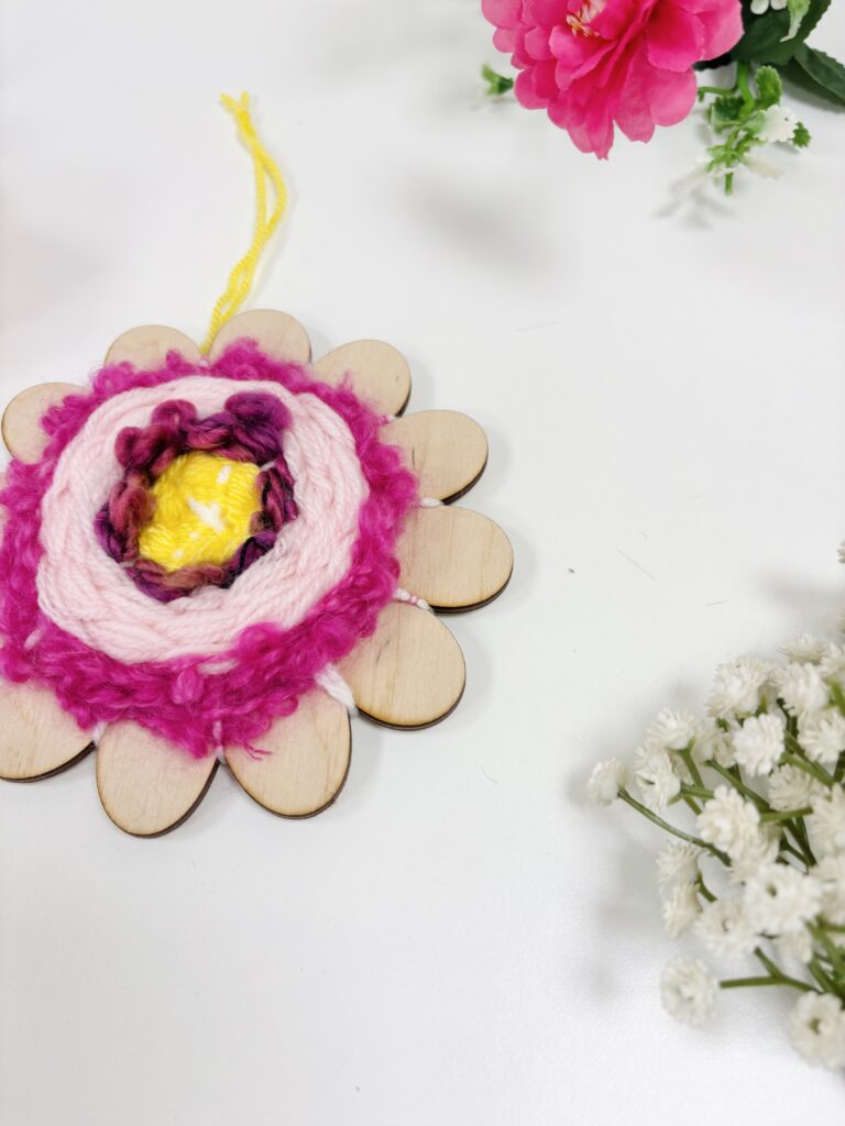 Crocheted flower decoration