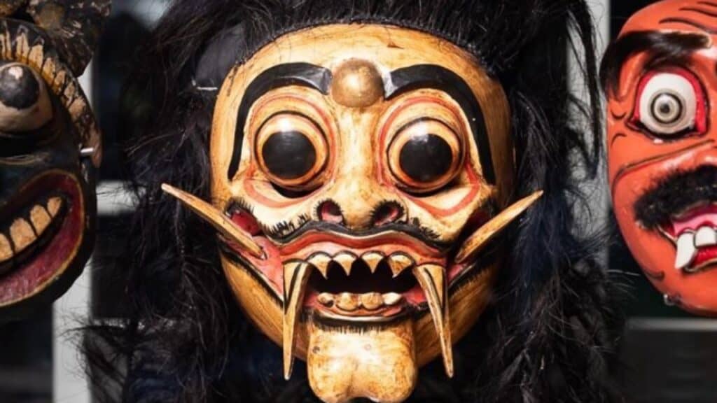 Masks on display at RAMM in Exeter