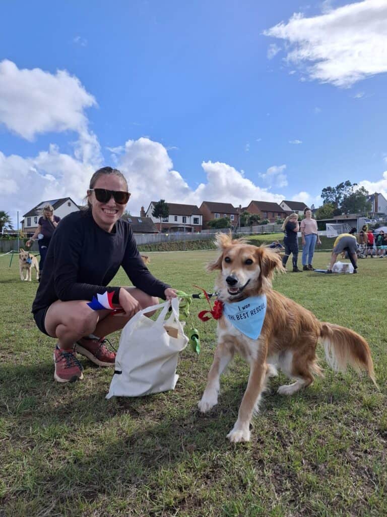 Dog and owner at this charity event